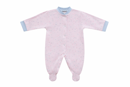 Dojčenský overal bavlna ružový - bodky Baby Service