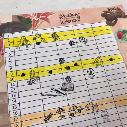 Diárové pečiatky Stampo Bullet Journal 67 ks - Rodinný kalendár Aladine