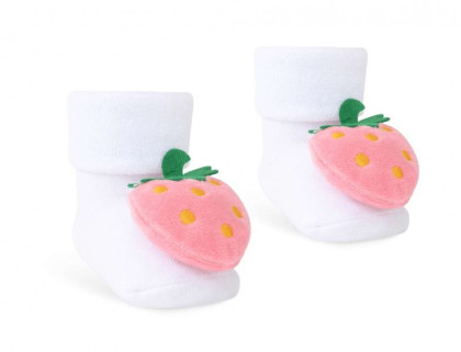 Dojčenské froté ponožky Jahôdky, biele Baby Nellys