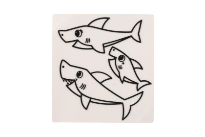 Okenné samolepky a omaľovánky Baby Shark s farbami