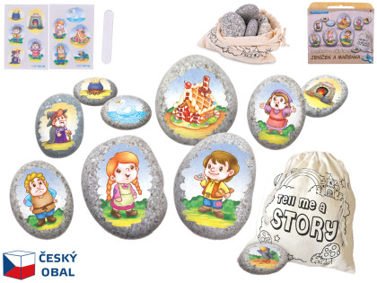 Janko a Marienka rozprávková sada kamienkov so samolepkou 10 ks