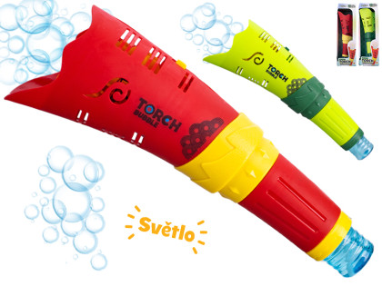 Bublifukovač pochodeň 26 cm na batérie so svetlom