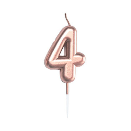 Sviečka tortová rose gold 5 cm