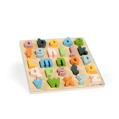 Bigjigs Toys Drevené puzzle malé písmená - abc