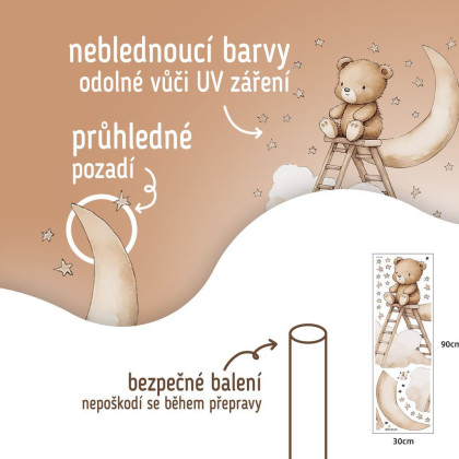 Nástenné samolepky do detskej izby Teddy bear on a ladder Sipo