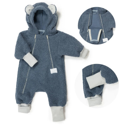 Rastúca zimná kombinéza Teddy fleece double Denim blue Esito