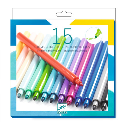 Fixy s tenkým hrotom 15 ks Djeco