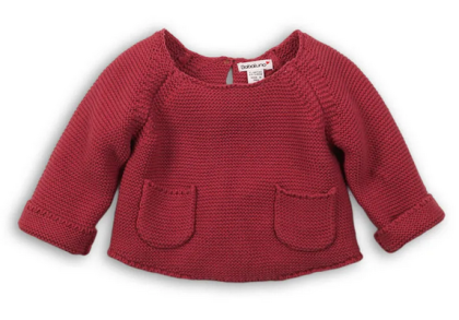 Sveter dievčenské s vreckami, Minoti červená