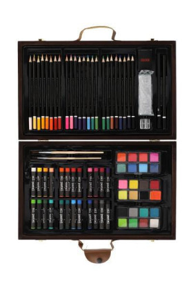 Sada na maľovanie - Art box kreatívna sada 79 ks v drevenom kufríku