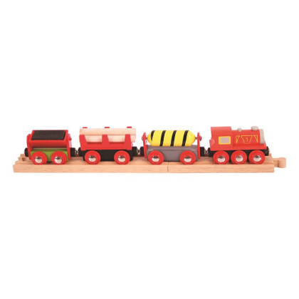 Nákladný vlak červený + 3 koľaje Bigjigs Rail