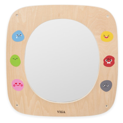 Drevený nástenný panel - zrkadlo s výrazmi Viga