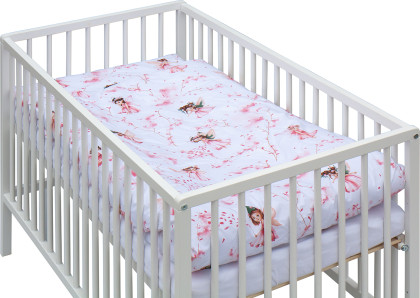 Detská postieľka s kompletnou výbavou 120 x 60 cm biela Víla Scarlett