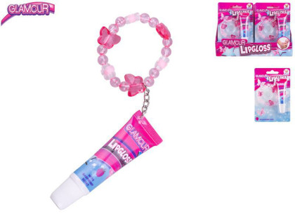 Glamour lesk na pery 12 ml malinová príchuť s príveskom