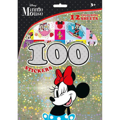 100 samolepiek s omaľovánkovými listami Minnie