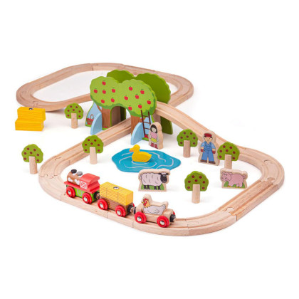 Drevená vláčikodráha farma Bigjigs Rail