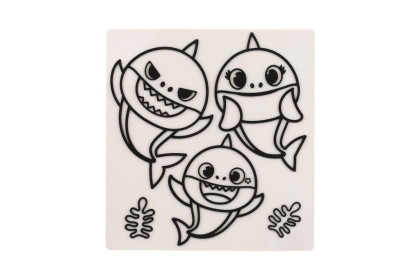 Okenné samolepky a omaľovánky Baby Shark s farbami