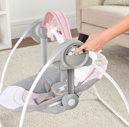 Hojdačka s melódiou Flora the Unicorn™ 0 m+ do 9 kg Ingenuity