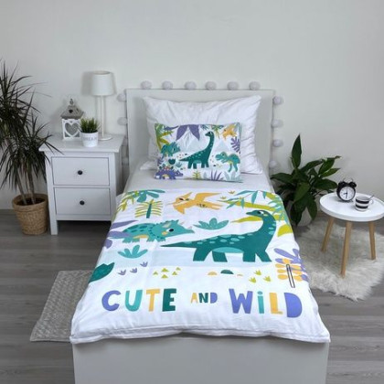 Obliečky do postieľky Dino "Cute and wild" 100 x 135, 40 x 60 cm Jerry Fabrics