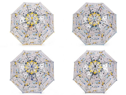 Chlapčenský priehľadný vystreľovací dáždnik auta