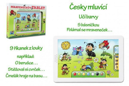 Mravčekov tablet na batérie so zvukom