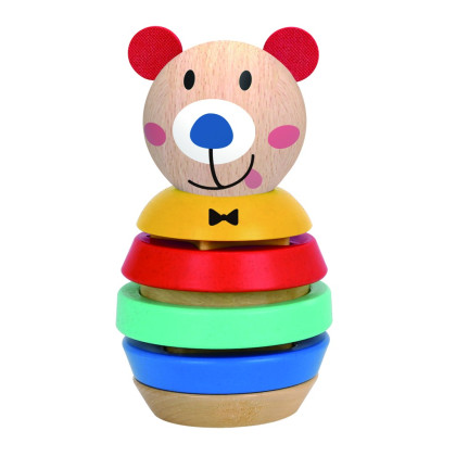 Drevená skladacia veža medveď