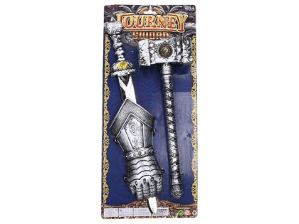 Sada rytier kladivo 38 cm meč a rukavice