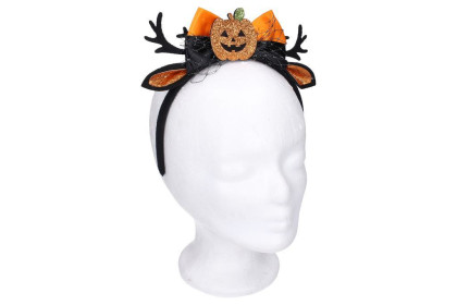 Set karneval - čelenka uši s ozdobou tekvice