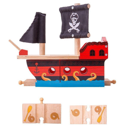 Pirátska galéra Bigjigs Rail