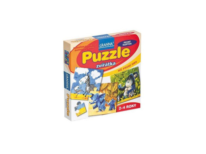 PUZZLE zvieratká - 4 skladačky