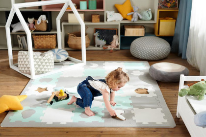 Podložka penová puzzle Luno Shapes KINDERKRAFT SELECT 185 x 165 cm Yellow, 30 ks, Premium