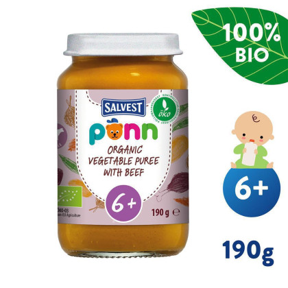 Salvest Ponn BIO Hovädzie mäso so zeleninovým pyré (190 g)