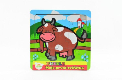Mini puzzle drevené 9 dielikov Moje prvé zvieratká pre najmenších