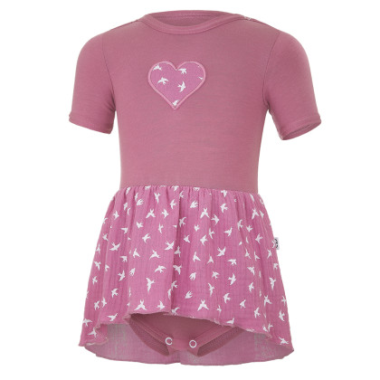 Body šaty tenké KR Outlast UPF 50+ tm.staroružové lastovičky Little Angel