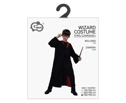 Kostým Čarodejník čierno/červený