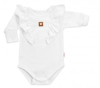 Rastúce body Nature s dlhým rukávom a volánikmi bielej Baby Nellys