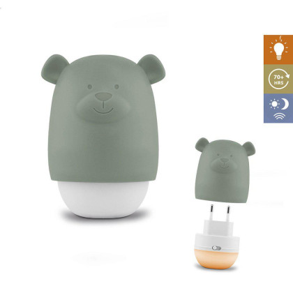 Medvedík Benny zelený - nočné svetlo so senzorom súmraku Zazu