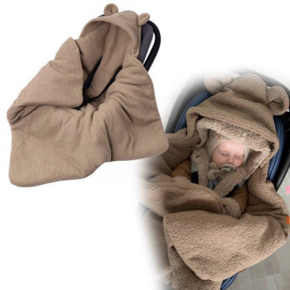 Oteplený fusák, deka s kapucňou do autosedačky Baránok Baby Nellys