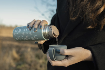 Termoska na tekutiny so silikónovým držiakom 400 ml Zopa