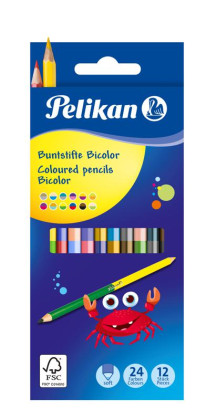 Obojstranné Pastelky Pelikan Bicolor 12 ks