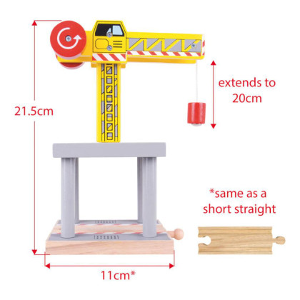 Veľký žeriav žltý Bigjigs Rail