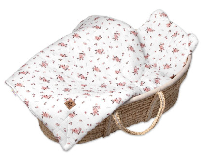 Mušelínová sada biela Teddy 30 x 35 cm, 70 x 100 cm 2D Little Flowers Baby Nellys