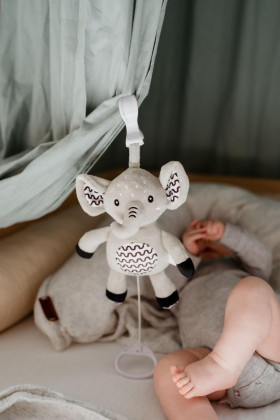 Naťahovací hrací strojček plyš 30 cm záves na postieľku/kočík Babyted