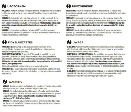 Postieľka detská polohovateľná s funkciou kolísky Glory 2 v 1 Petite&Mars