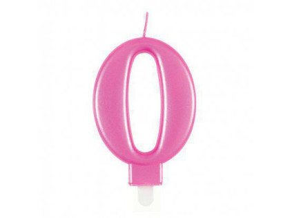 Sviečka metalická ružová