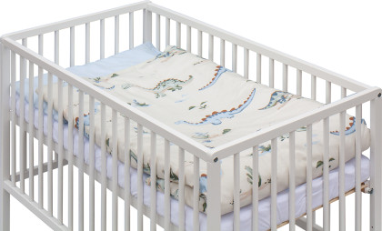 Detská postieľka s kompletnou výbavou biela 120 x 60 cm Dambi Scarlett