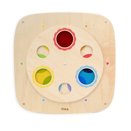 Drevený nástenný panel - farebné kruhy Viga
