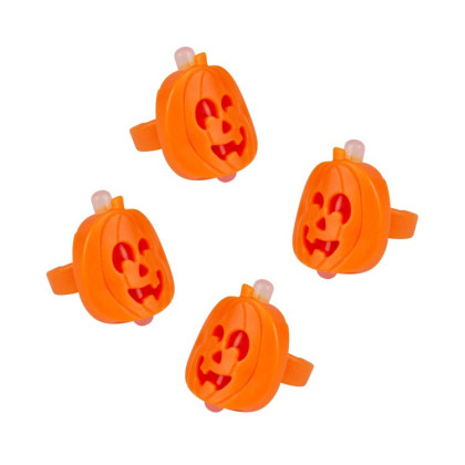Svietiace prstienky Tekvica 4 ks