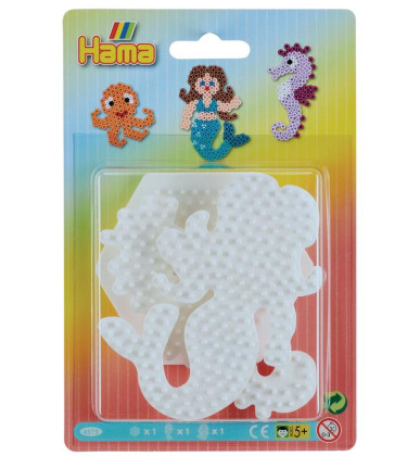 Podložka, na zažehľovacie korálky MIDI 3ks - šesťuholník, morský koník a panna Hama