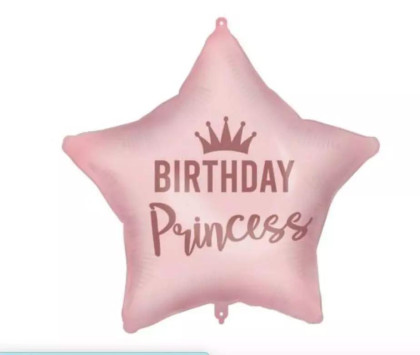 Hviezda Birthday Princess - fóliový balónik 46cm