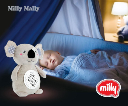 Plyšový zaspávač koala s projektorom Milly Mally